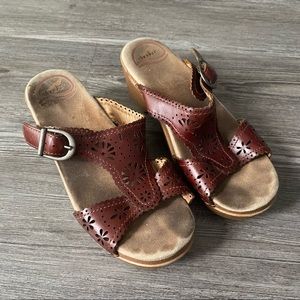 Dansko Sapphire Sandal Clog Slide Leather Buckle Straps 36